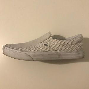 Vans Perforated Leather Classic Slip-On White